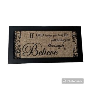 Motivational Quote, Wooden Burlap Frame Wall Decor